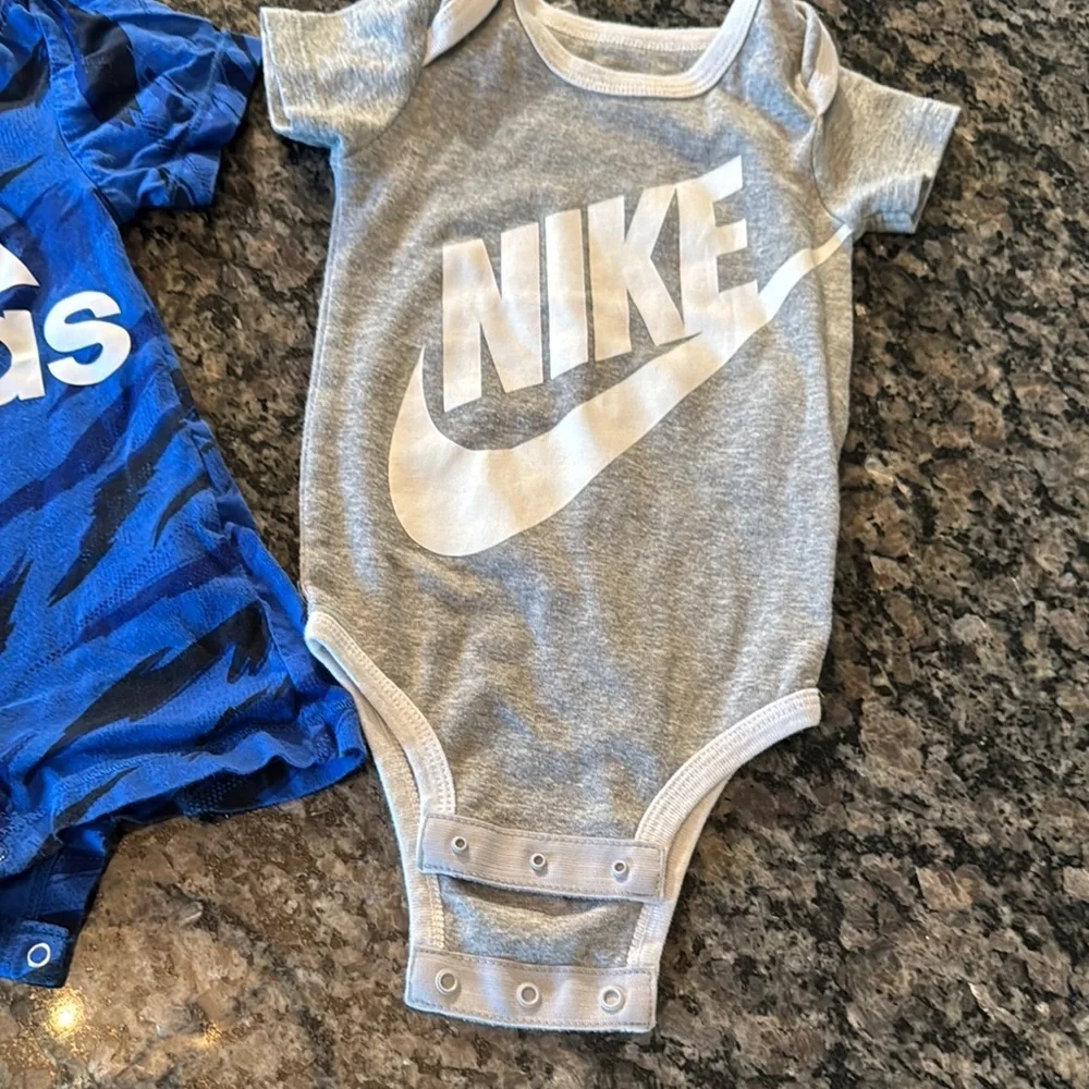 Nike and Adidas Kids One Pieces - Blue and Gray EUC 6M